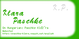 klara paschke business card